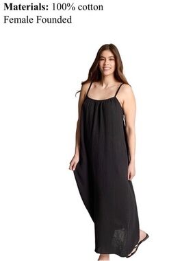 Sol Angeles Black Gauzy Maxi Dress Plus Size in Black NEW! RV$128 Anthropologie